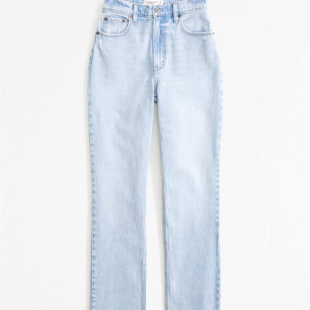 Abercrombie curve love high rise straight jeans light